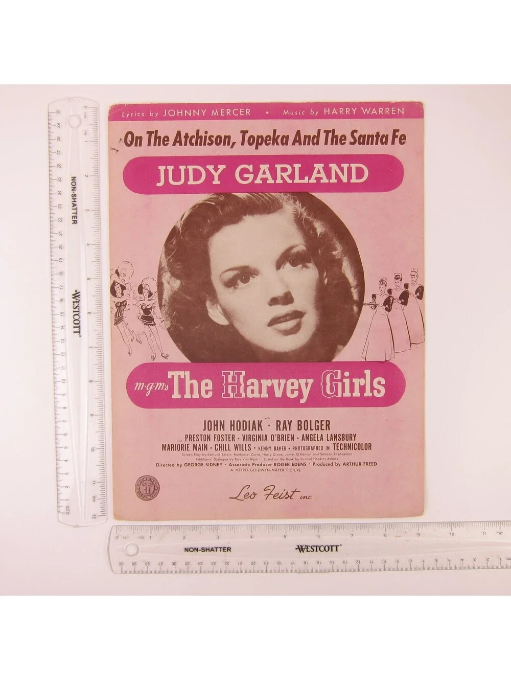 Sheet Music On the Atchison Topeka and the Santa Fe Judy Garland Vintage 1945